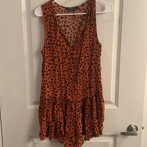 Cheetah print romper with pockets - worn once